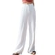 thumbnail image 1 of Pantalones de mujer de cintura alta y pierna ancha, de algodón y lino, con botones y corte recto, 1 of 7