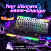 ATTACK SHARK R85 HE 75% Magnetic Wired Gaming Keyboard, 8KHz Polling Rate, Hall Effect Hot Swappable Switches, RGB Light Bar, Volume Knob, PC/Mac Compatible, Gray