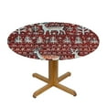 thumbnail image 3 of WYYP Deers Snowflakes Folk Art Round Tablecloth 100% Polyester Christmas Table Cover White, 3 of 8