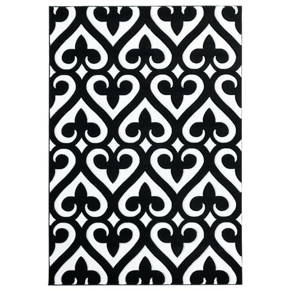 Designer Home Swan Area Rug 2050 11470 Heartland Black Dotted Curves 1' 10" x 2' 8" Rectangle