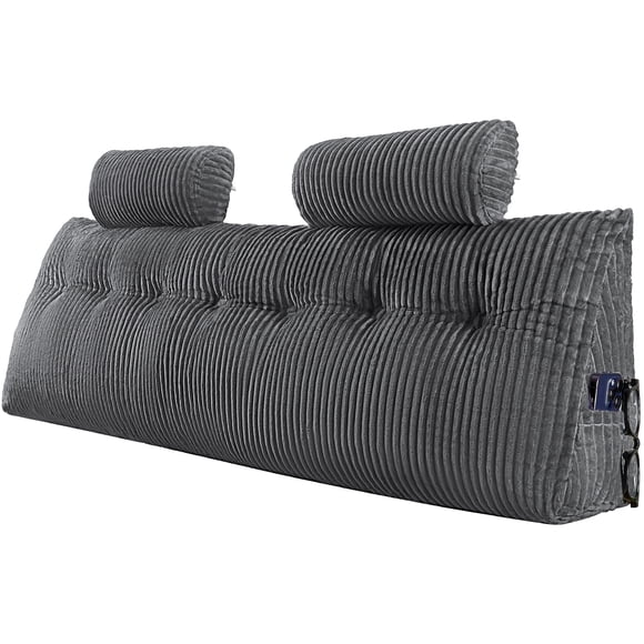 VEVOR Headboard Pillow King Wedge Headboard Pillow with 2 Pockets & Headrests