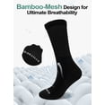 thumbnail image 4 of AMITOFO Diabetic Crew Socks for Men & Women —Bamboo Viscose Non-Binding Seamless Socks with Reinforced Heel & Toe , 3 Pairs,Size 11-13, Black, 4 of 8