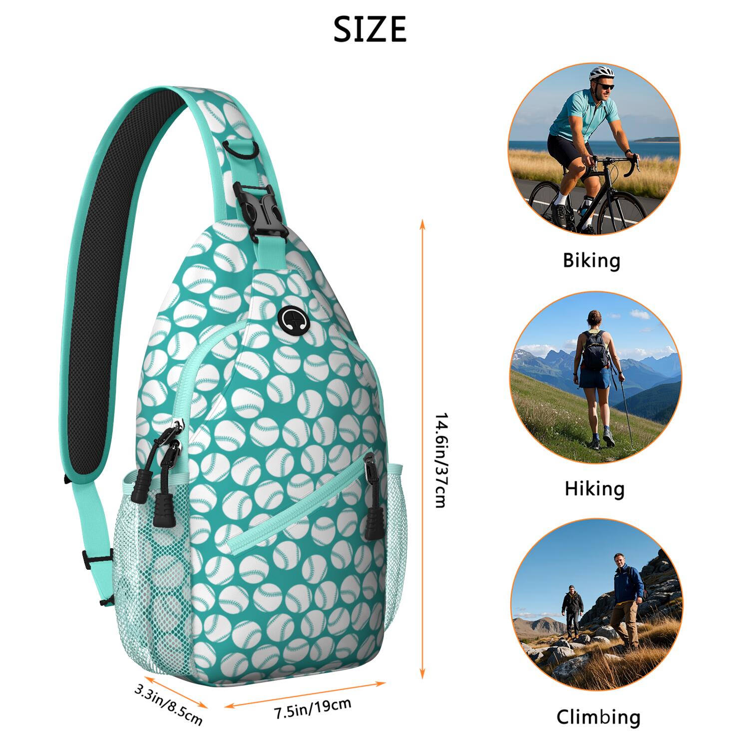 Nebula Themed Crossbody Bag - Lightweight Chest Backpack for Travel - Versatile & Travel-Ready