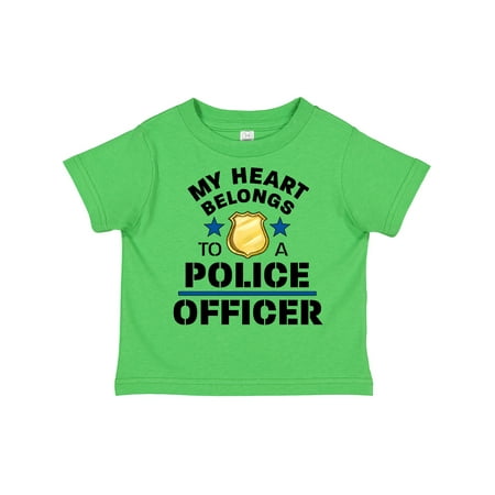 

Inktastic My Heart Belongs to a Police Officer Gift Toddler Boy or Toddler Girl T-Shirt