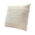 thumbnail image 3 of 20 x 20 Square Cotton Accent Throw Pillow, Soft Banded Braided Patchwork, White, Cream, 3 of 5
