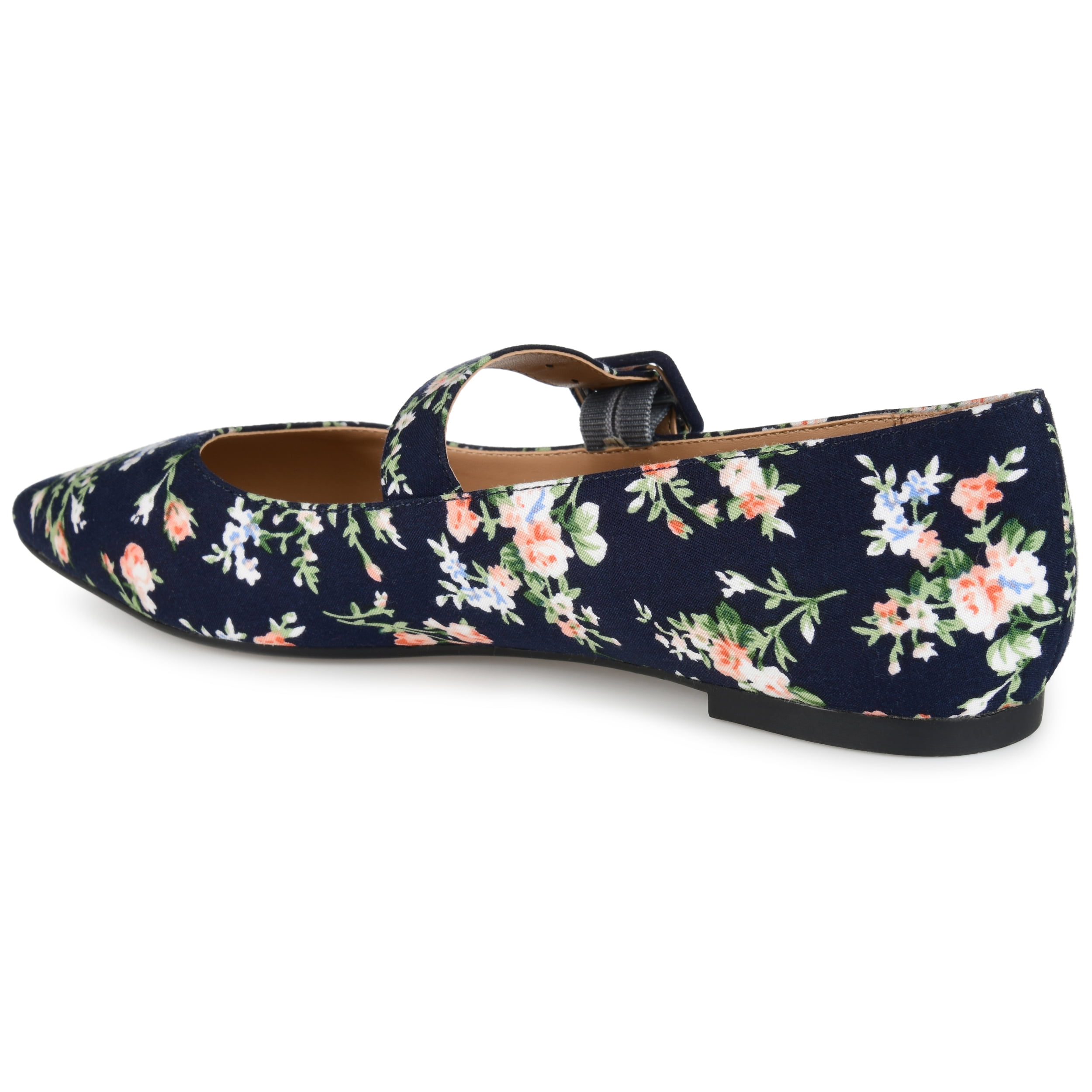 Journee Womens Karissa Buckle Pointed Toe Mary Jane Dress Flats