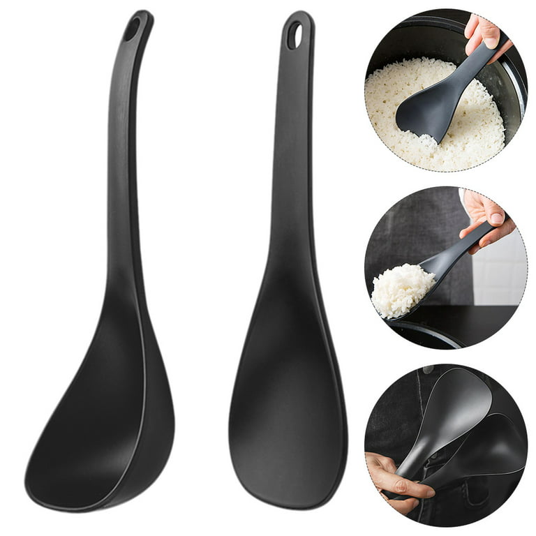 Cheers.US 2Pcs Creative Household Kitchen Tools, Heart Shape Soup Ladle  Non-stick Rice Spoon Fashion Rice Cooker Dishes Filled Scoop Shovel 