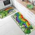 thumbnail image 2 of St. Patrick''s Day Lucky Clover Kitchen Rugs Set of 2, Shamrock Hat Rainbow Plaid Check Farmhouse Kitchen Mats Decor, Pinch Me Gold Irish Floor Door Mat Home Decorations -17x29 and 17x47 Inch, 2 of 6