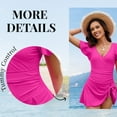 thumbnail image 2 of CHICVOMEY Women's One Piece Swimdress Swimsuits for Women Swim Dress Flower Skirt Ruffled Bathing Suit V Neck Tummy Control Swim Dress One Piece Swimsuit Plus Size Swimwear Bathing, 2 of 7