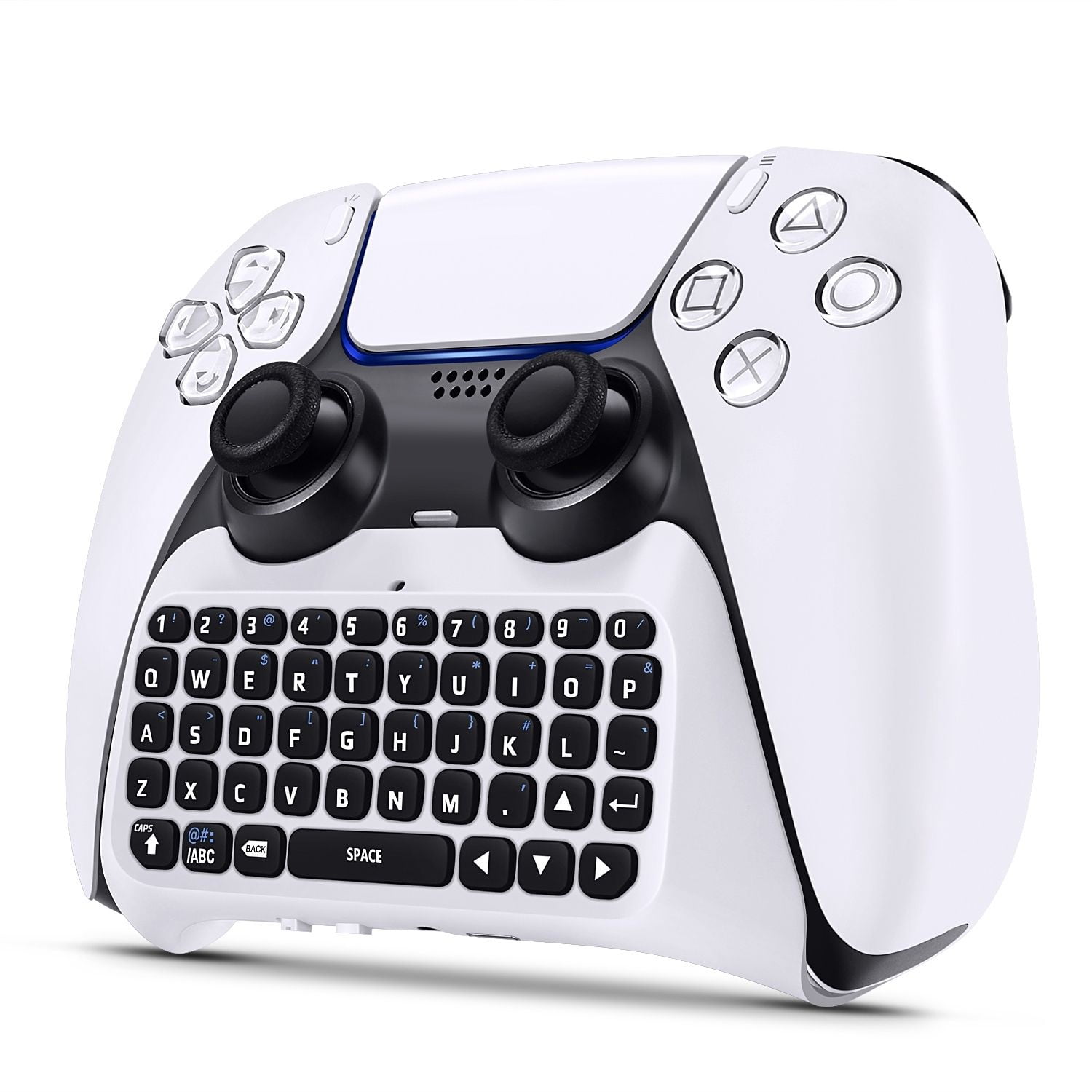 Controller Keyboard for PS5 Playstation 5 Dualsense Wireless Controller, Rechargeable Mini Chatpad with Bluetooth 3.0 Full Qwerty Built-in Speaker 3.5mm Jack for Messaging and Gaming Live Chat
