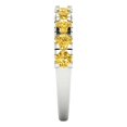 thumbnail image 4 of 1 ctw Wedding Band for Women - 14K White Gold Natural Citrine Stackable Eternity Ring, 4 of 6