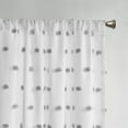 thumbnail image 3 of Design Intelligent Sophie Polyester Pompon Embelli Panneau de Fenêtre en Gris, 3 of 10