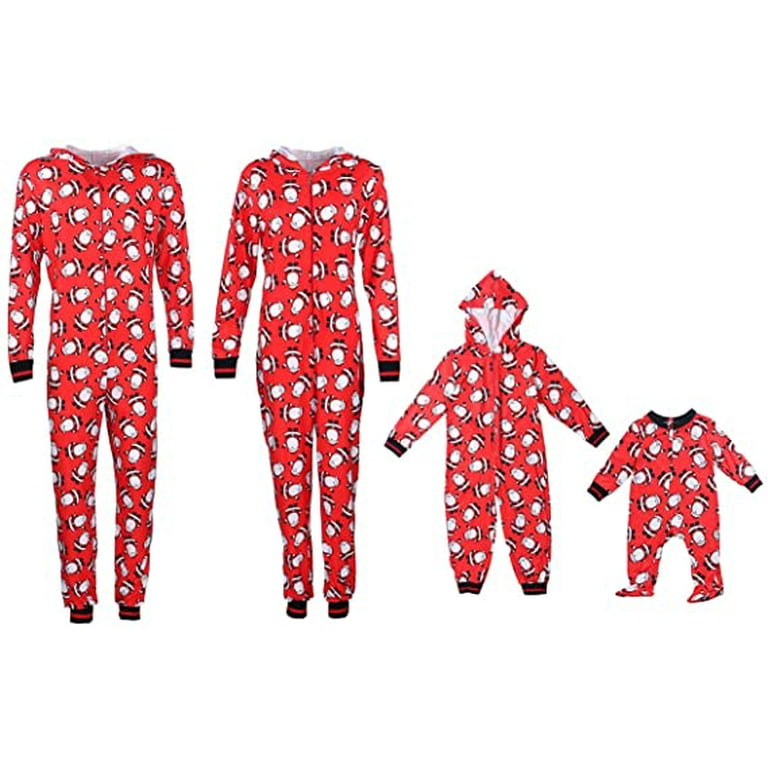 Christmas Family Matching Hoodie Pajamas Reindeer Romper Long