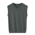 thumbnail image 4 of Yaoyar Mens Slim Fit V-Neck Sleeveless Knit Vest Fashion Solid Color Sleeveless Camisole Pullover V-neck Knitted Sweater Casual Layered Wear, 4 of 4