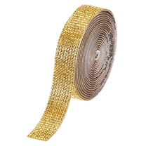 Uxcell 0.7 Inch Self Adhesive Rhinestone Strips 3 Yard for Crafts,Gold