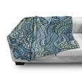 thumbnail image 3 of Blue Soft Flannel Fleece Throw Blanket, Underwater Wildlife Inspiration Ornamental Abstract Composition, Cozy Plush for Indoor and Outdoor Use, 60" x 80", Turquoise Blue Lavender, by Ambesonne, 3 of 6