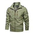 thumbnail image 2 of Tawop Mens Jacket Detachable Long Sleeve Zip with Hood Pockets Casual Winter Solid Mens Fall Jackets,Khaki,M, 2 of 9