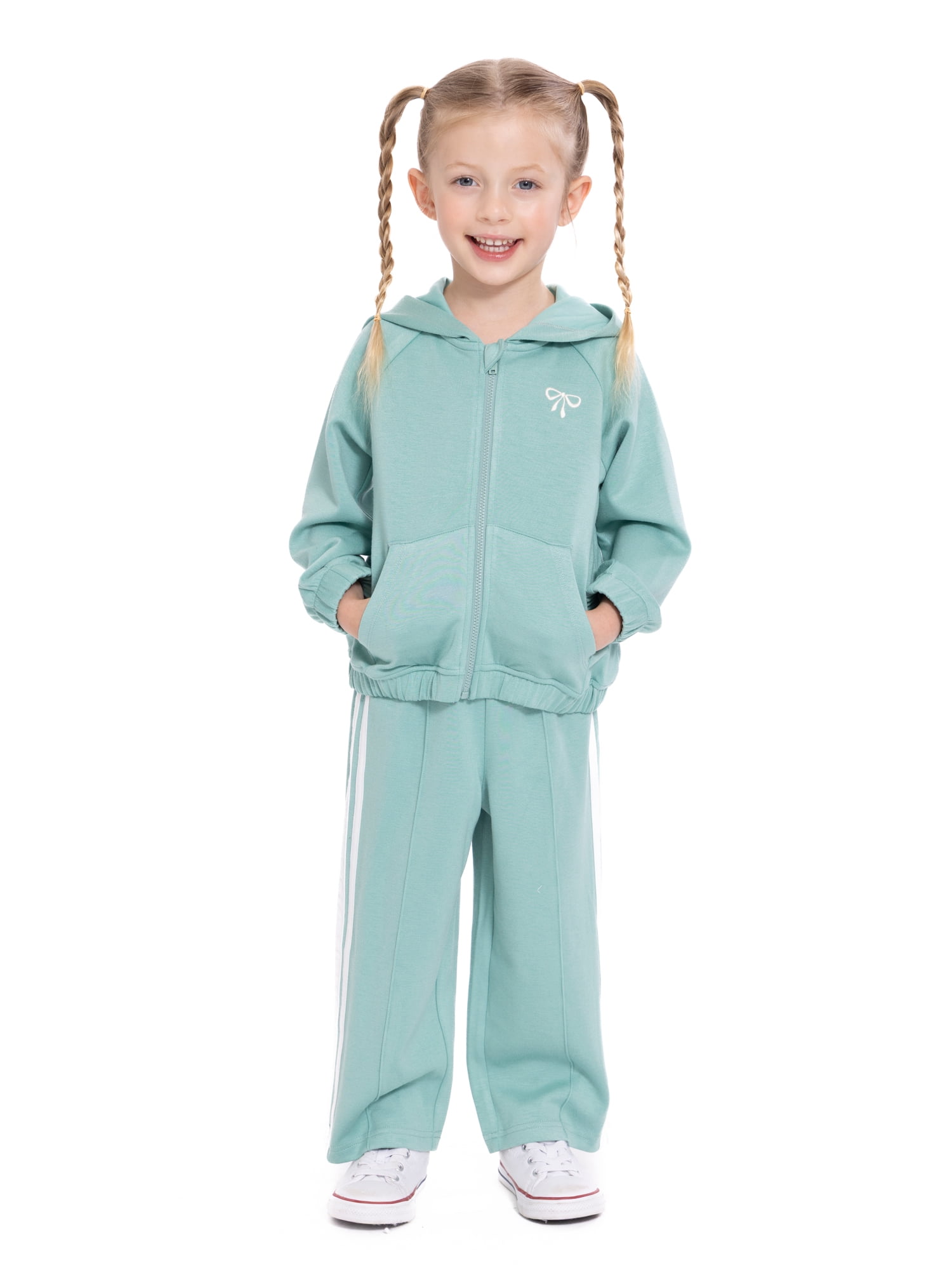 Wonder Nation Toddler Girls Full Zip Hoodie, Sizes 12M-5T