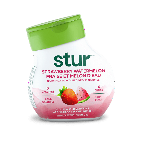 Aromatisant d'eau liquide Stur à saveur de fraise et melon d'eau Sans sucre, naturel