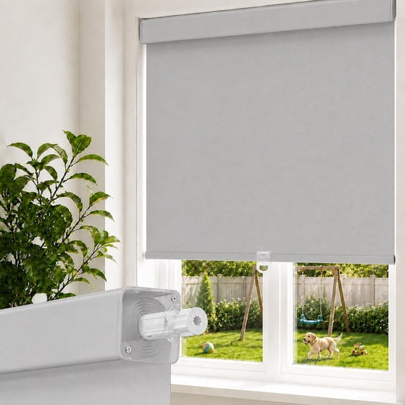 Royal Shade 23″ W x 72″ H Cordless Blackout Roller Shades for Windows, Room Darkening Thermal Insulated Window Blinds with UV Protection, Easy Pull-Down System for Home Office, Grey