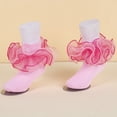 thumbnail image 4 of Yuaguia Girls Lace Trim Breathable Princess Dance Socks, Cute Ruffle Short Socks for Kids Daily Wear, Party Events, and Spring Dance Performance Accessories, Pink 4-6 Years, 4 of 4