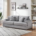 thumbnail image 3 of 79.3" Loveseat Sofa Couch, 2 Seater Corduroy Sofa with Double Cushions & 4 Pillows, Cloud Couch for Living Room Apartment, Gray, 3 of 9