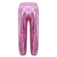 thumbnail image 2 of TiaoBug Big Girls Jazz Hip-Hop Street Dancing Trousers Metallic Shiny Leggings Pants 6-16 Pink 8, 2 of 4
