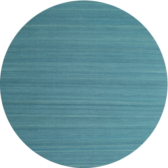Ahgly Company Indoor Round Contemporary Light Sea Green Abstract Area Rugs, 7' Round