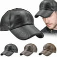 thumbnail image 6 of Men Leather Baseball Cap Fashion Sports Caps Army Military Hat Man Baseball Cap British Vintage Cowhide Leather Trucker Hats, 6 of 6