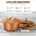 thumbnail image 3 of Gotham Steel Ceramic Hammered 5 Qt Lightweight Dutch Oven Pot with Lid & Holders, Oven Safe & Even Heat Retaining Dutch Oven for Bread Baking Sourdough, Soup, 70% Lighter than Cast Iron, Copper, 3 of 8