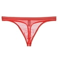 thumbnail image 2 of MITCOWBOYS Mens Thong, Mens Ransparent Thong Thin Mesh Sexy Underwear Fun, Mens Underwear, Mens Shorts, Red L, 2 of 3