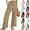 🔥 Army Green, variant on Linen Pants Women Pants for Women Women's Summer and Linen Solid Color Loose Straight Leg Pants with Pockets Side Slit Buttons Pants Mint Green XXXL