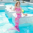 thumbnail image 2 of Girls' Toddler Swimsuits Bathing Suits Baby Sleeveless Slip Colorful Gradient Mermaid Bikinis Set Tail Fish Scale Set Girl's Rash Guard 8-9 T, 2 of 9