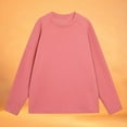 thumbnail image 2 of DHFJKG Sweatshirt For Women Thermal Round Neck Plus Size Loose Fit Raglan Sleeve T-Shirt Casual Solid Color Winter Warm Basic Tee Pullover Cozy Tops, 2 of 5
