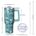 thumbnail image 3 of 40 oz Vacuum Insulated Bohemia Tumbler Stainless Steel Travel Cup Handle Flip Straw Lid Leak Proof Gift for Men Women, 3 of 4