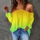thumbnail image 4 of Mujeres Flores Impresión Cuello en V Manga larga Halter Sexy Fuera del hombro Camiseta Casual Tops Blusa Fridja  czfsfas4520, 4 of 5
