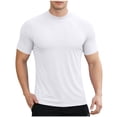 thumbnail image 2 of Yaoyar Men's Summer Casual Solid Short Sleeve Mandarin Collar Workout Top Soft Lightweight Non Shrink Shirt, 2 of 6