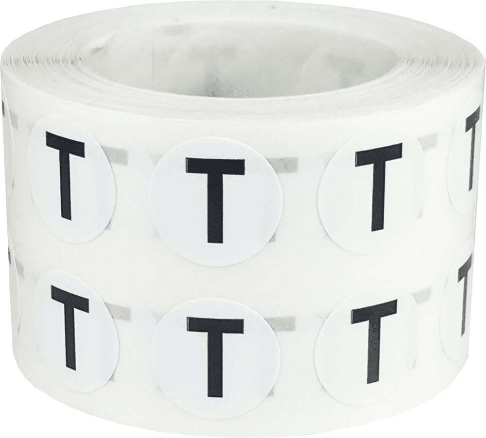 500 Letter 'W' Inventory Stickers - 0.75 Inch Round Labels, Permanent Adhesive, Made In USA 2 thumbnail image