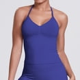 thumbnail image 4 of Sokhug Womens Halter Tank Tops Longline Strappy Top with Built-in Bra V Neck Backless Gym Workout Camis with Adjustable Strap, 4 of 8