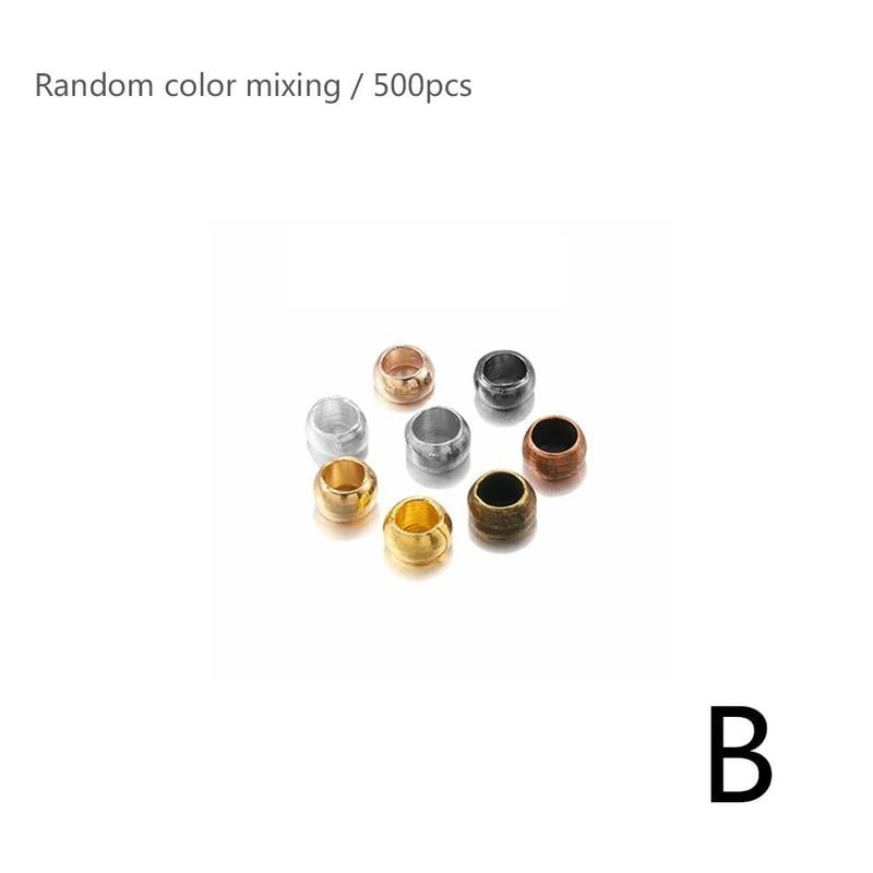 Ball Crimping End Beads DIY Material Accessories Seven-color Beads K4J4