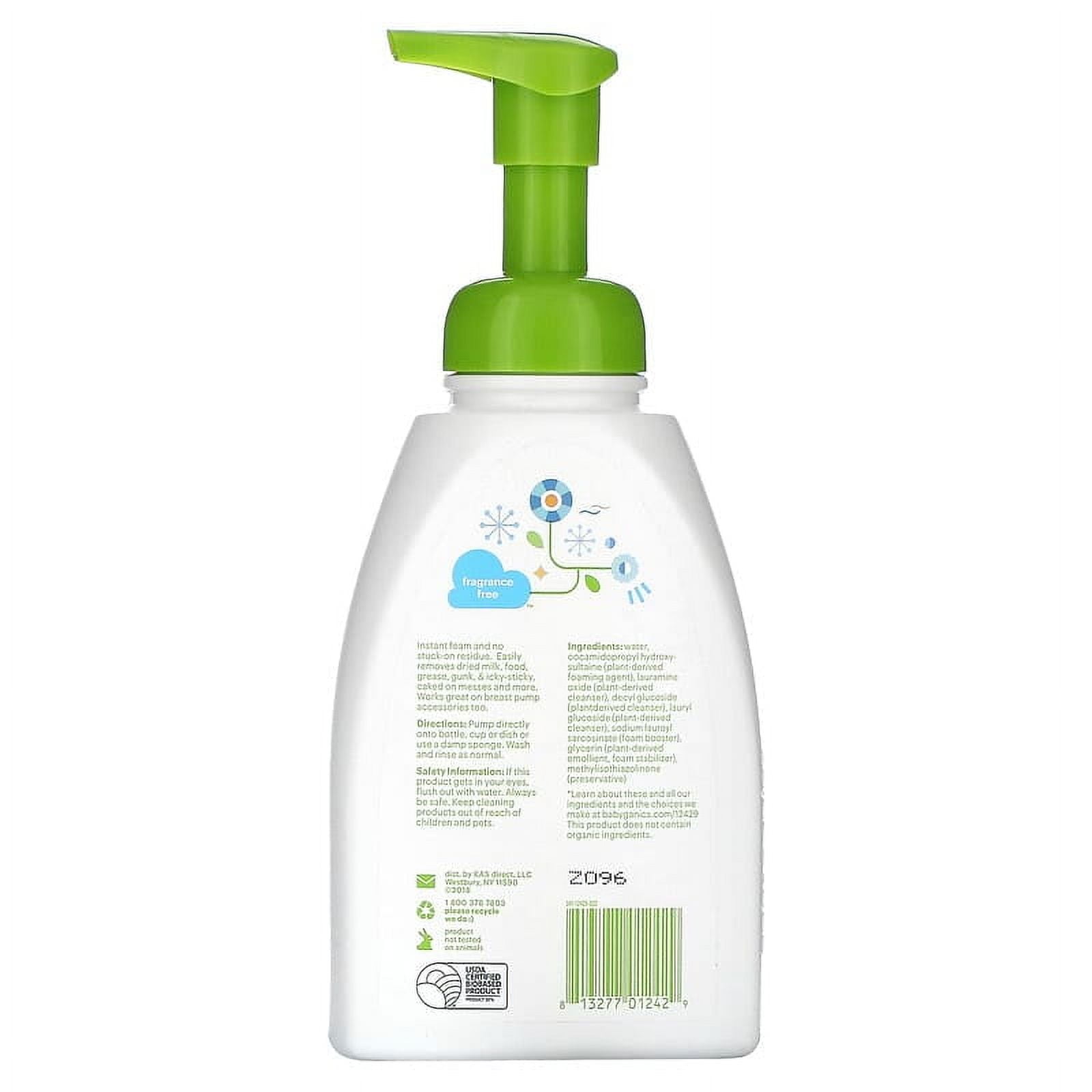 Babyganics Foaming Dish and Bottle Soap Fragrance Free - 16 fl oz Pack of 2