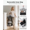 thumbnail image 4 of Cesto de ropa SOLEDI negro con tapa y bolsa extraíble de 100 litros, 4 of 9