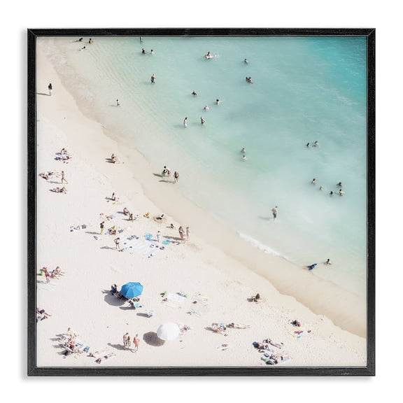 Stupell Industries Tropical Summer Weather Beach Day Black Framed Giclee Art, 12 x 12, by Danita Delimont