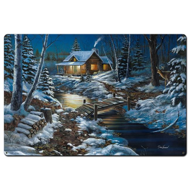 19/" x 15/" Jim Hansel Woodland Retreat Cottage Studio Canvas Framed Print