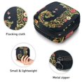 thumbnail image 3 of 1Pc Cute Period Bag Menstrual Cup Pouch, Large Storage Bag Sanitary Purse for Sanitary Napkin Pads, Letter J with Flowers Leaves Black Background Pads Organizer for Girls Women, 3 of 6