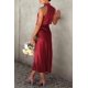 thumbnail image 2 of Vestido PRETTYGARDEN Satén sin Mangas con Cuello Simulado Maxi Vino Oscuro Talla L, 2 of 7