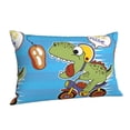 thumbnail image 2 of Vsdgher Dinosaur Riding a Motorcycle Print Pillow Cases -Iconic Collection Pillowcases -Extra Soft, Not easy to deform,not pilling Export quality, 2 of 8