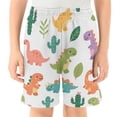 thumbnail image 2 of Cartoon Dinosaur Pattern Athletic Shorts Breathable with Comfort Fit Drawstring Casual Sweatshorts Small, 2 of 9