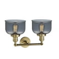 thumbnail image 2 of 208-BB-G73 Innovations Lighting Bell - 2 Light Bath Vanity In Industrial Style-12 Inches Tall and 19 Inches Wide-Brushed Brass Finish-Light Smoke, 2 of 4