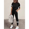 thumbnail image 2 of Womens Short Sleeve Two Piece Outfits Loungewear Sweatsuit Sets Outfits Athletic Tracksuits, 2 of 6